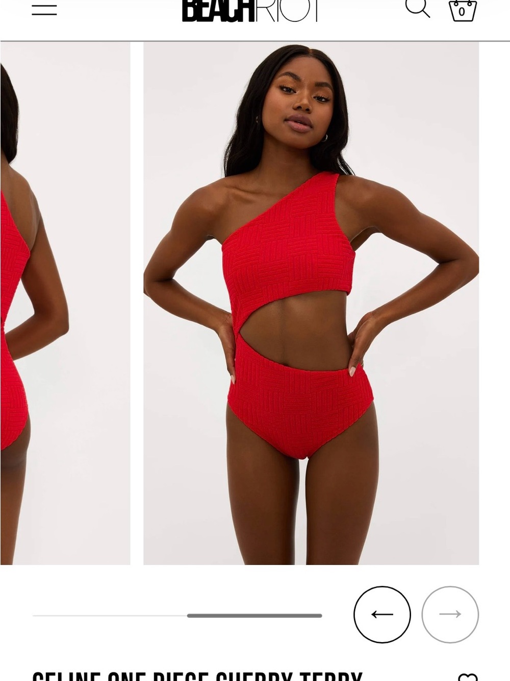 Beach Riot One-Shoulder Cutout One-Piece Swimsuit - Red